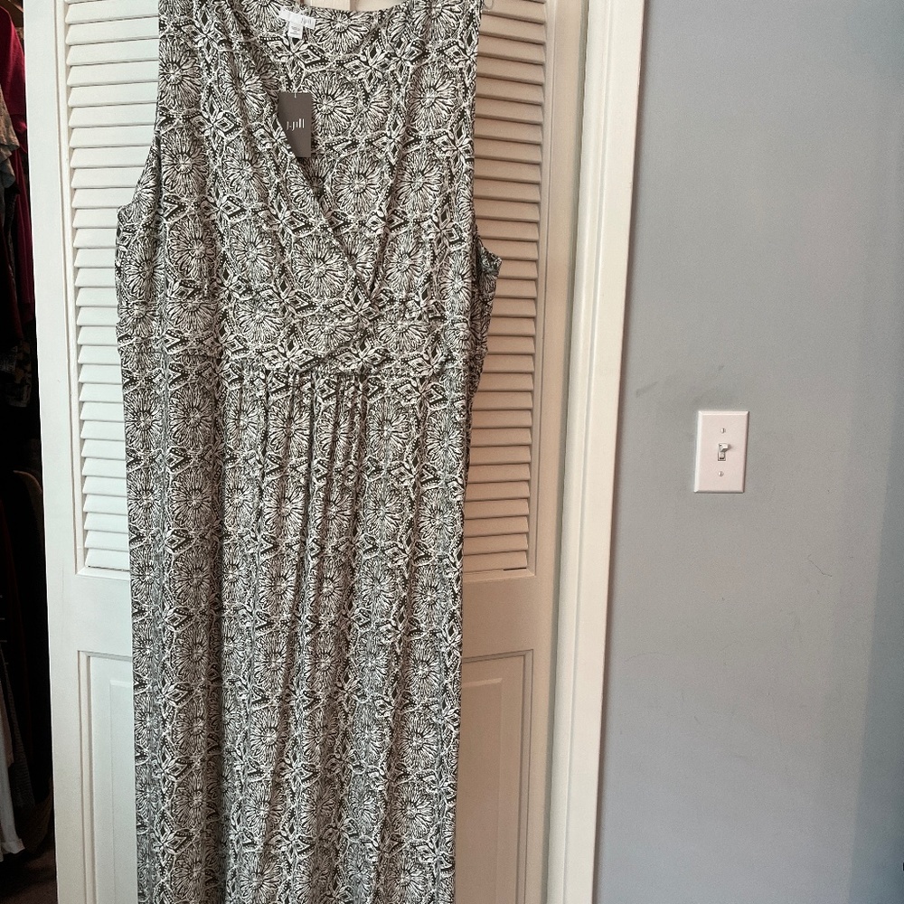 J Jill Maxi print dress 3x NWT